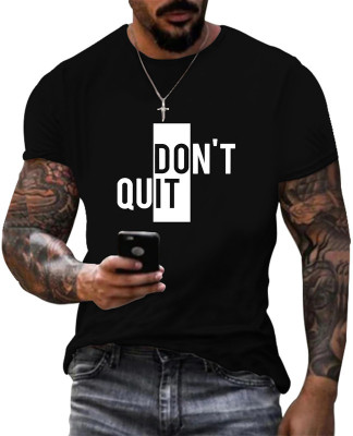 Fashion And Youth Printed Men Round Neck Black T-Shirt