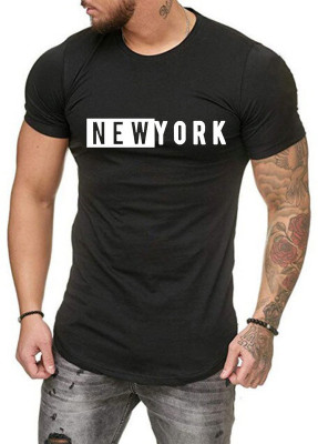 Fashion And Youth Printed Men Round Neck Black T-Shirt