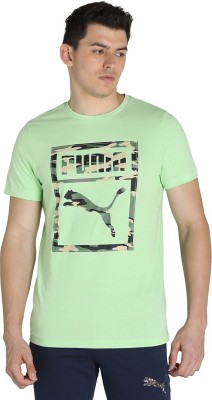 PUMA Printed Men Round Neck Green T-Shirt