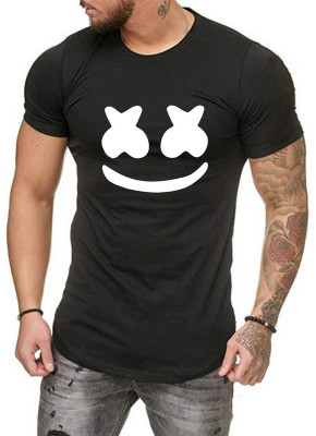 Fashion And Youth Printed Men Round Neck Black T-Shirt