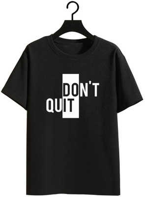 Fashion And Youth Printed Men Round Neck Black T-Shirt