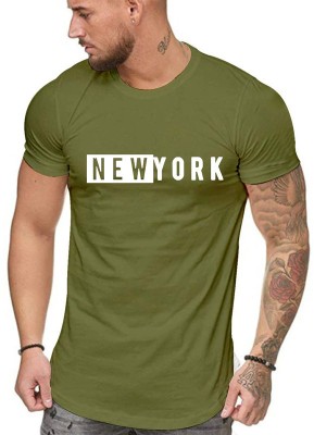 TeeWink Graphic Print Men Round Neck Dark Green T-Shirt