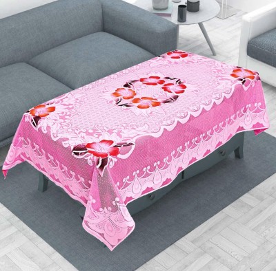 Sparklings Floral 4 Seater Table Cover(Pink, Polyester)