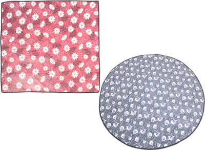 Glassiano Round Pack of 2 Table Placemat(Multicolor, Polyester)
