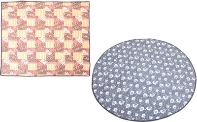 Glassiano Round Pack of 2 Table Placemat(Multicolor, Polyester)