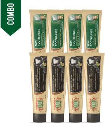 Apollo Noni Aloe Vera Herbal With Charcoal Toothpaste (100g +75g ) Pack of 4 Toothpaste(700 g, Pack of 8)