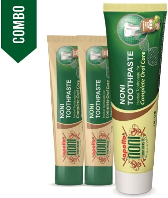 Apollo Noni Aloe Vera Herbal Toothpaste (150g +75g + 75g) Toothpaste(300 g, Pack of 3)