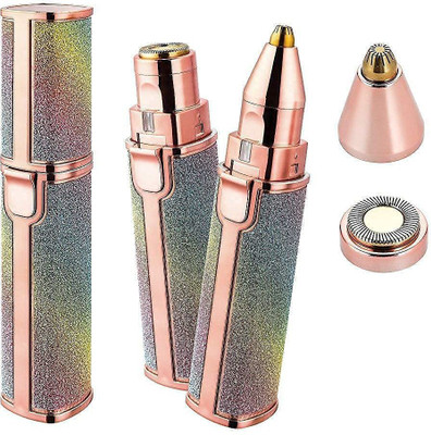 GADGETWEAR 2 In 1 rainbow Fless Eyebrow Remover and Pain less Hair epilator for women Trimmer 70 min  Runtime 2 Length Settings(Multicolor)