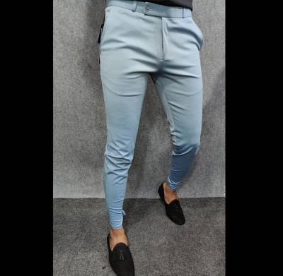 Blends Trendz Regular Fit Men Light Blue Trousers