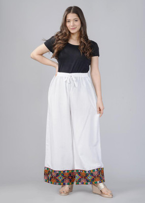 Allure Motifs Flared Women Black Trousers