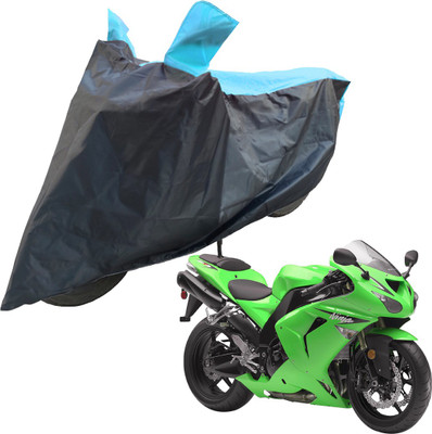 RiderShine Two Wheeler Cover for Kawasaki(Ninja ZX 10R, Blue, Black)