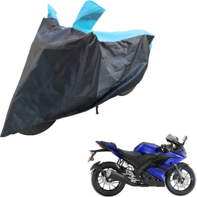 RiderShine Two Wheeler Cover for Yamaha(YZF R15 S, Black, Blue)