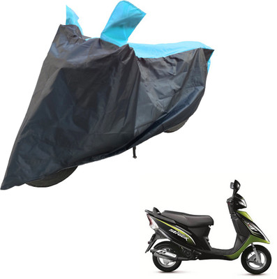 RiderShine Two Wheeler Cover for TVS(Scooty Streak, Blue, Black)