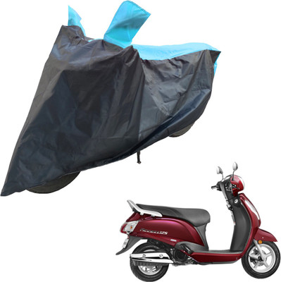 RiderShine Two Wheeler Cover for Suzuki(New Access 125, Blue, Black)