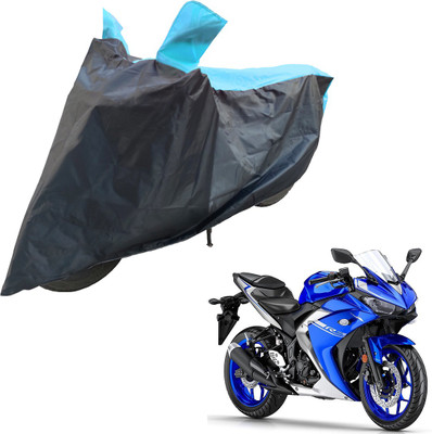 RiderShine Two Wheeler Cover for Yamaha(YZF R3, Blue, Black)