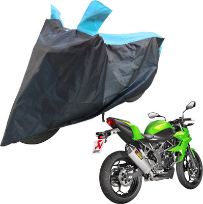 RiderShine Two Wheeler Cover for Kawasaki(Z250, Blue, Black)