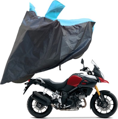 RiderShine Two Wheeler Cover for Suzuki(V Strom 1000, Blue, Black)