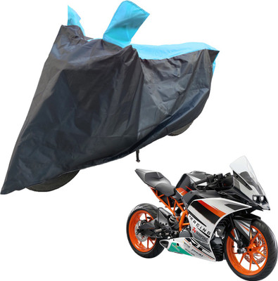 RiderShine Two Wheeler Cover for KTM(RC 390, Blue, Black)