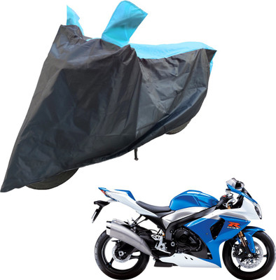 RiderShine Two Wheeler Cover for Suzuki(GSX R1000, Blue, Black)