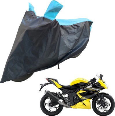 RiderShine Two Wheeler Cover for Kawasaki(Ninja 250, Blue, Black)