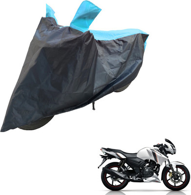 RiderShine Two Wheeler Cover for TVS(Apache 150, Blue, Black)