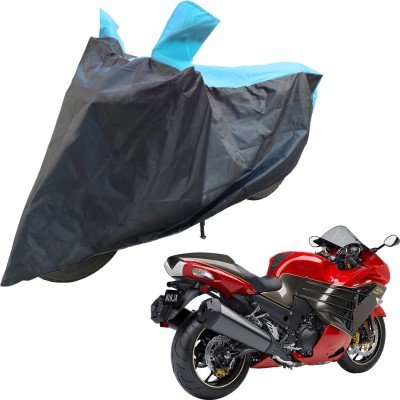 RiderShine Two Wheeler Cover for Kawasaki(Ninja ZX-14R, Blue, Black)