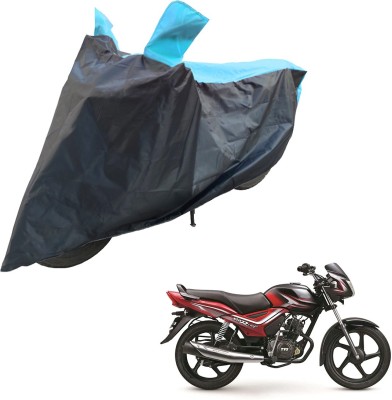 RiderShine Two Wheeler Cover for TVS(Star City Plus, Blue, Black)