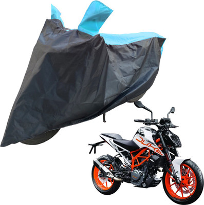 RiderShine Two Wheeler Cover for KTM(Duke 390 ABS, Blue, Black)
