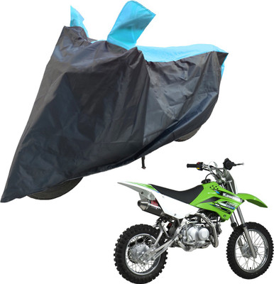 RiderShine Two Wheeler Cover for Kawasaki(KLX 110, Blue, Black)