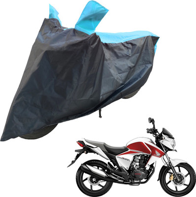 RiderShine Two Wheeler Cover for Honda(Unicorn Dazzler, Blue, Black)