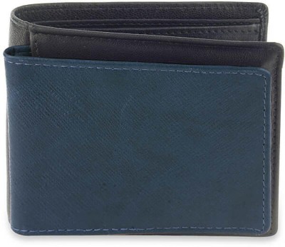 Newhide Men Formal, Travel Blue, Black Genuine Leather Wallet(15 Card Slots)