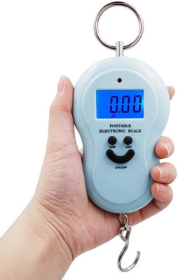 GLOWISH PORTABLE 10G/50KG LED DISPLAY BATTERY OPERATED LUGGAGE/KITCHEN/HOUSEHOLD SCALE Weighing Scale(Multicolor)