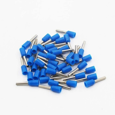 Creative Tech (100 Pcs) Ferrule Copper Crimp Connectors AWG14, 2.5mm² Blue Insulated Crimp Pin E2508 Wire Connector(White, Pack of 100)