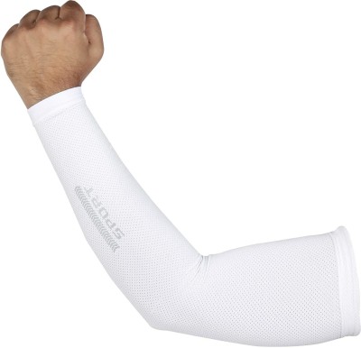 Dressify Polyester Arm Sleeve For Men & Women(Free, White)