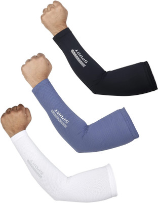 Dressify Polyester Arm Sleeve For Men & Women(Free, White, Black, Blue)
