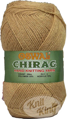 KNIT KING Oswal KK_Chirag Brown (200 gm) Wool Ball Hand knitting wool ZB