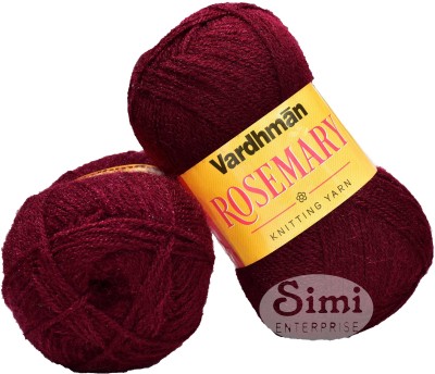 Simi Enterprise Vardhman S_Rosemary Mehroon (200 gm) Wool Ball Hand knitting wool QB