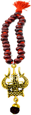 AFH Jay Hanuman Trishul Damaru Rudraksha Red Mala Decorative Car Mirror Hanging Car Hanging Ornament(Pack of 1)