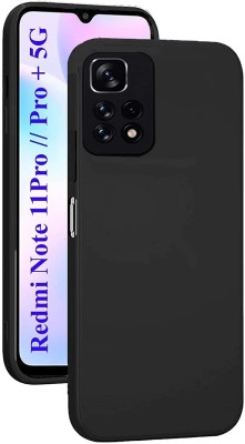 S-Gripline Back Cover for Redmi Note 11 Pro Plus, Premium Plain Candy Case With Camera Protection(Black, Silicon, Pack of: 1)