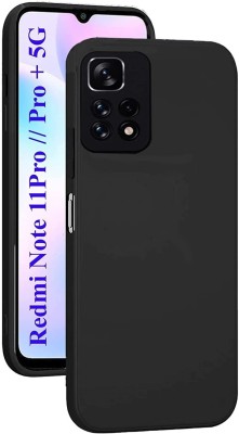 S-Gripline Back Cover for Redmi Note 11 Pro, Premium Plain Candy Case With Camera Protection(Black, Silicon, Pack of: 1)