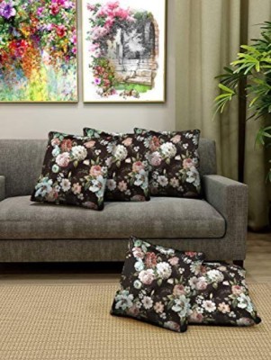 Bluegrass Floral Cushions Cover(Pack of 5, 30 cm*30 cm, Brown)