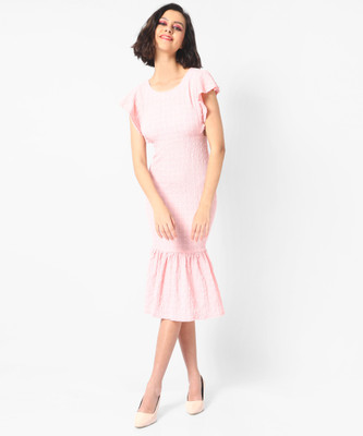 CAMPUS SUTRA Women A-line Pink Knee Length Dress