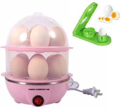 Harsh narrow fab 14 Egg Cooker Double Layer Egg Boiler Electric Cooker 14 Egg Poacher for Steaming, Cooking, Boiling Egg Cooker WITH EGG CUTTER Egg Cooker Egg Cooker(14 Eggs)