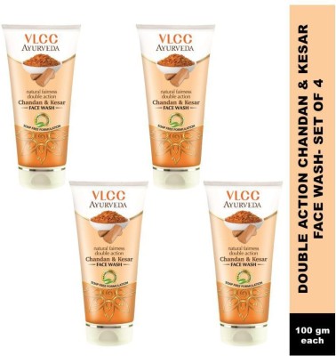 VLCC Chandan & Kesar Facewash Epic ( Pack of 4) Face Wash(400 ml)