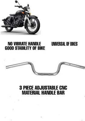 nirwana SHORT CHROME UNIVERSAL HANDLE-30 Handle Bar(Silver)