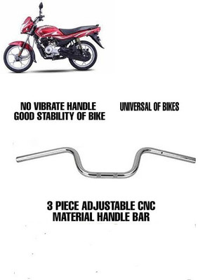nirwana SHORT CHROME UNIVERSAL HANDLE-9 Handle Bar(Silver)