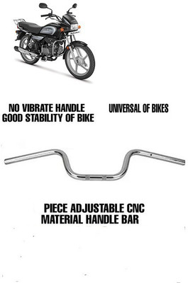 nirwana SHORT CHROME UNIVERSAL HANDLE-13 Handle Bar(Silver)