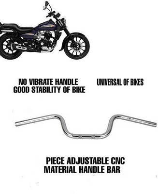 nirwana SHORT CHROME UNIVERSAL HANDLE-1 Handle Bar(Silver)