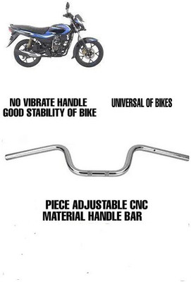 nirwana SHORT CHROME UNIVERSAL HANDLE-3 Handle Bar(Silver)