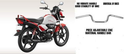 nirwana SHORT CHROME UNIVERSAL HANDLE-17 Handle Bar(Silver)